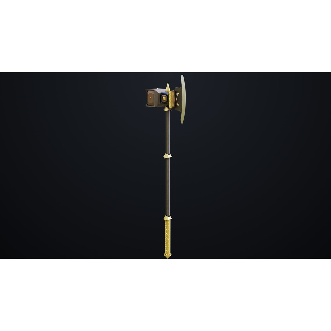 Battle Hammer 3D Model – Low Poly Game-Ready Asset, FBX, PBR Textures - View 8