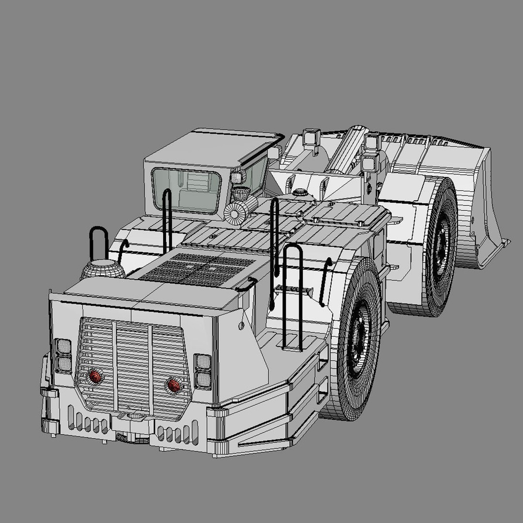 Underground Mining Loader Cat R1600G 3D Model – High Poly PBR Asset, FBX - View 7