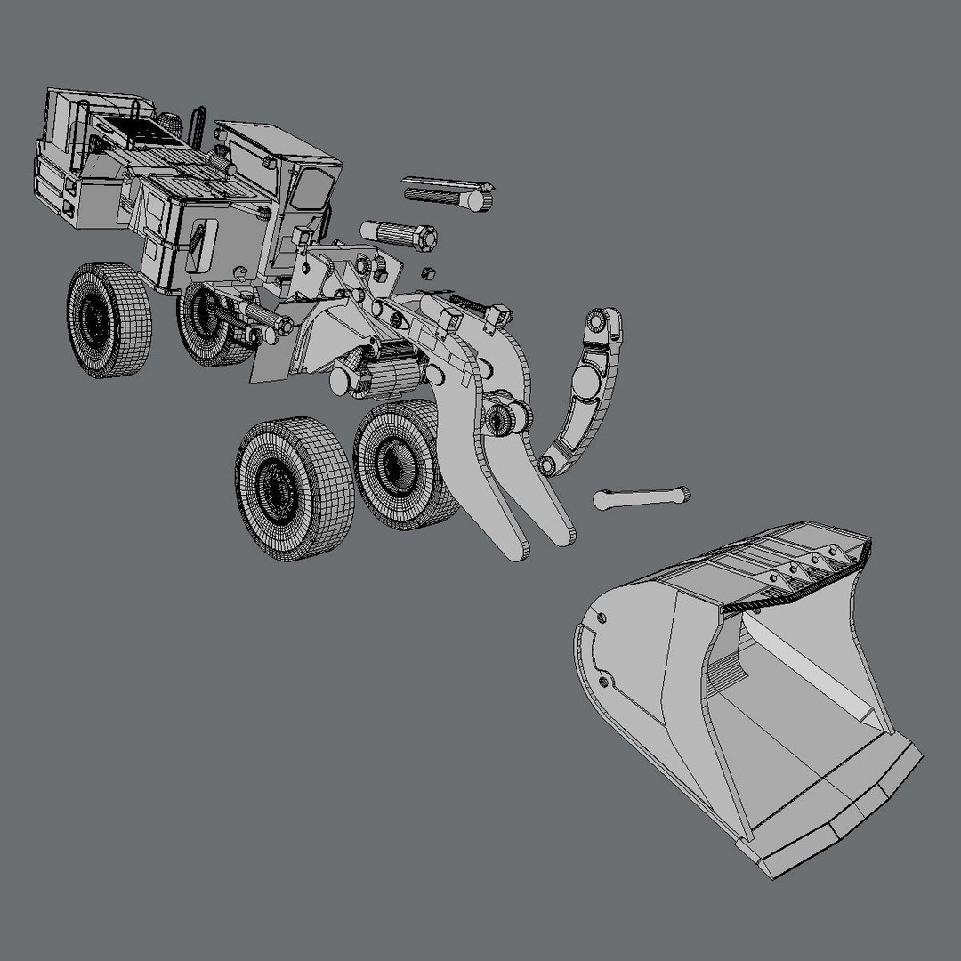 Underground Mining Loader Cat R1600G 3D Model – High Poly PBR Asset, FBX - View 8