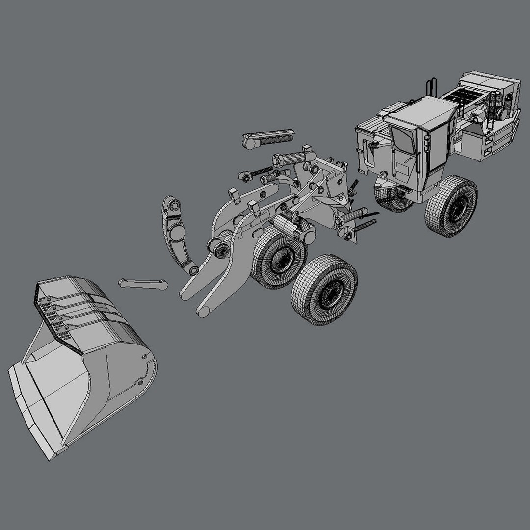 Underground Mining Loader Cat R1600G 3D Model – High Poly PBR Asset, FBX - View 9