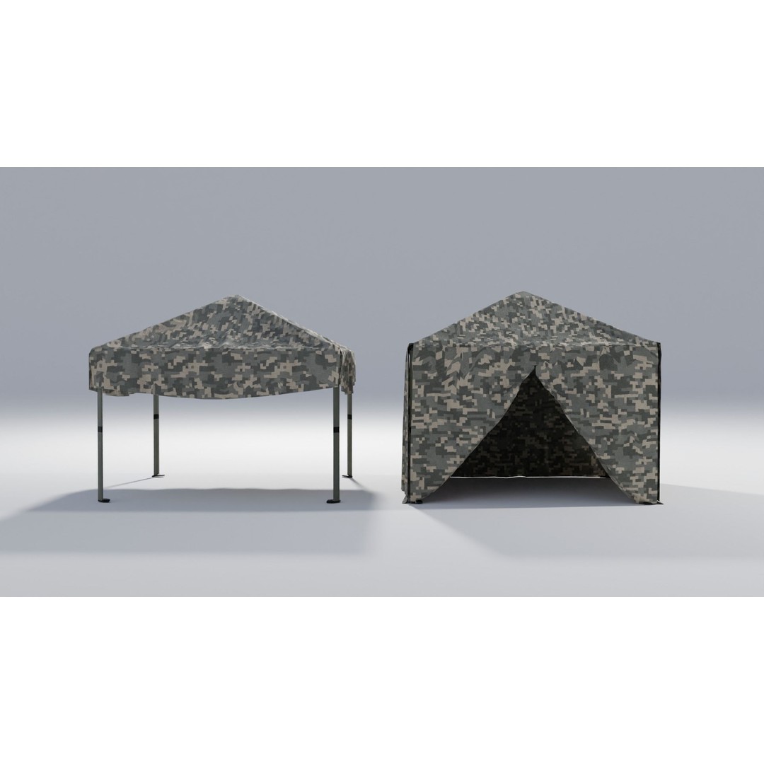 Canopy Tents 3D Model – Low Poly Game Asset, FBX, PBR Textures - View 9