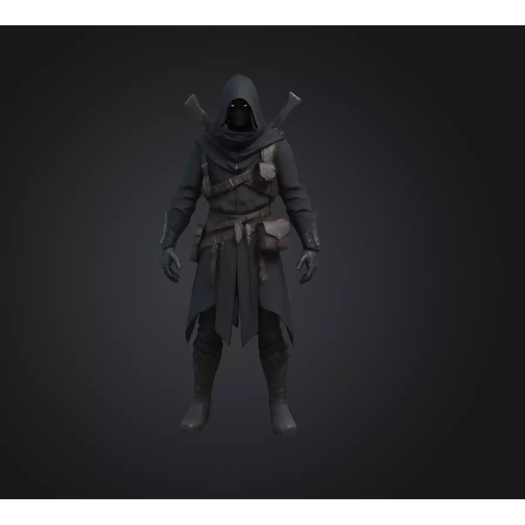 Realistic Humanoid Assassin Character 3D Model – PBR Textures, Game Ready - View 2