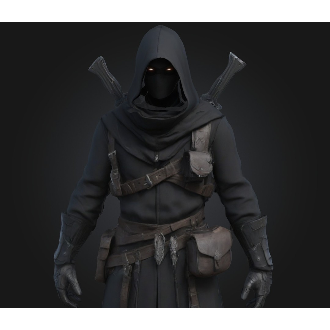 Realistic Humanoid Assassin Character 3D Model – PBR Textures, Game Ready - View 4