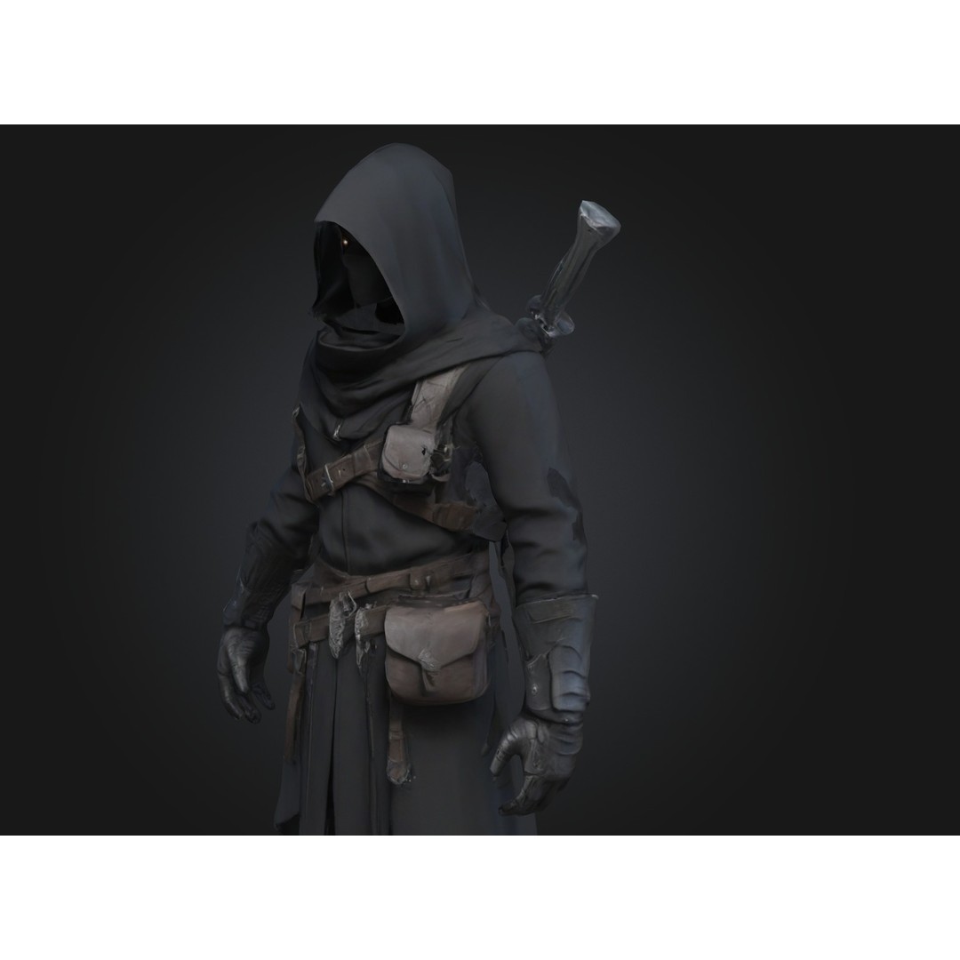 Realistic Humanoid Assassin Character 3D Model – PBR Textures, Game Ready - View 5