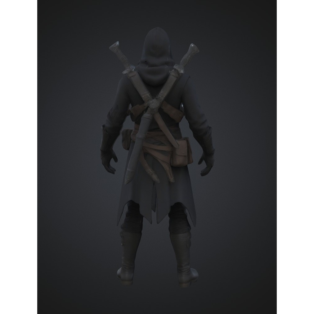 Realistic Humanoid Assassin Character 3D Model – PBR Textures, Game Ready - View 7