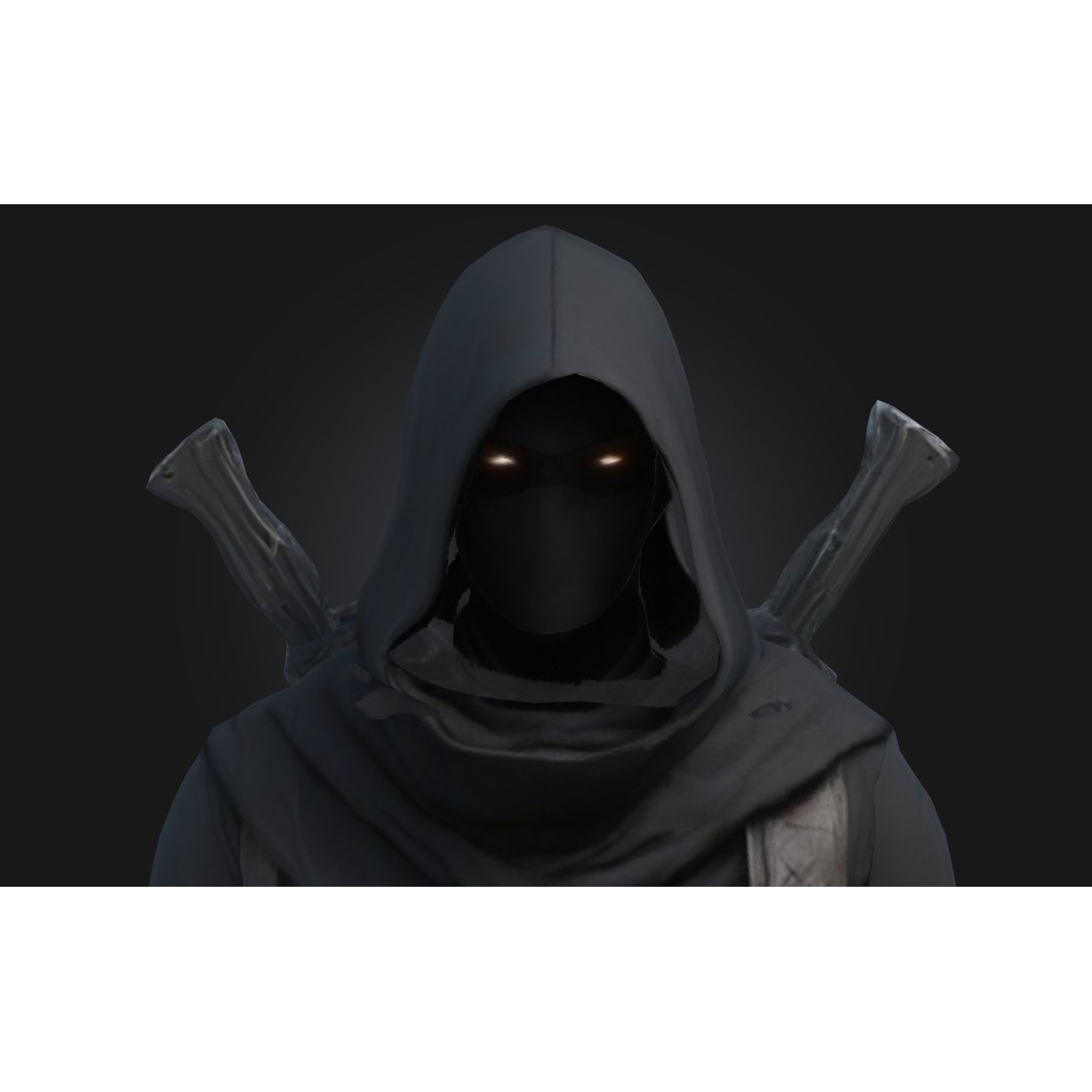Realistic Humanoid Assassin Character 3D Model – PBR Textures, Game Ready - View 9