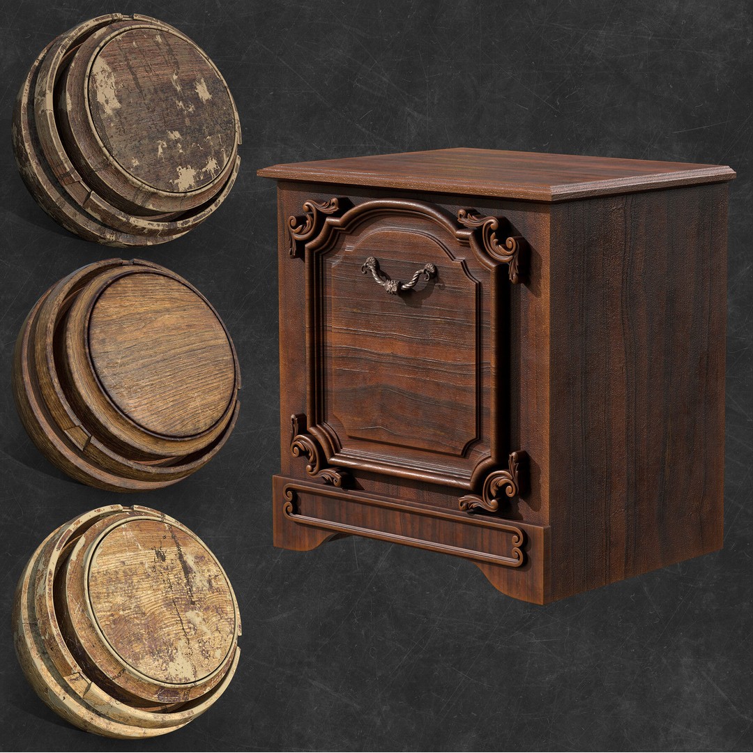 Wood Smart Material 3D Model – 30 High-Quality Textures for Substance Painter - View 9