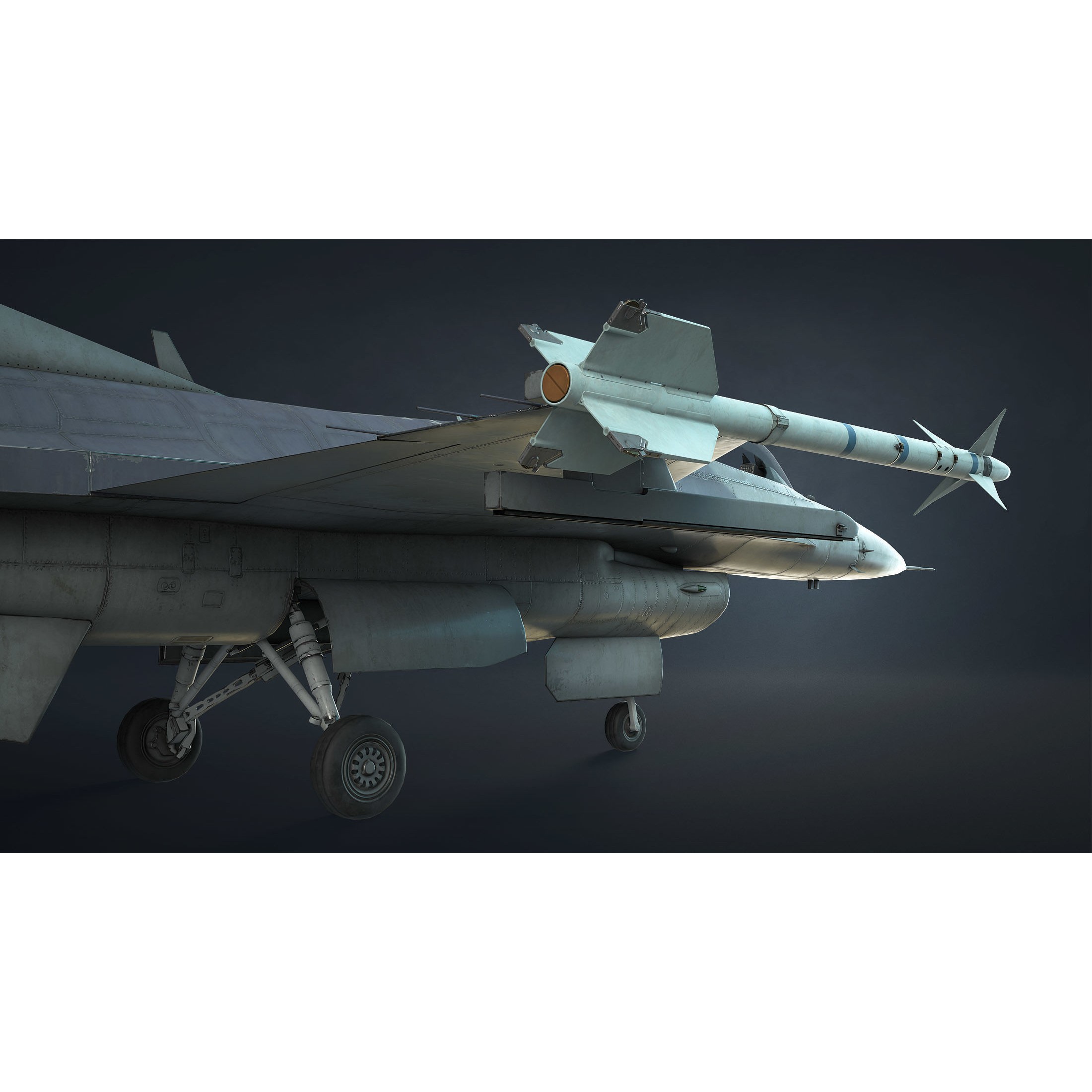 F-16 Fighting Falcon - Low-Poly Game-Ready 3D Model - View 13