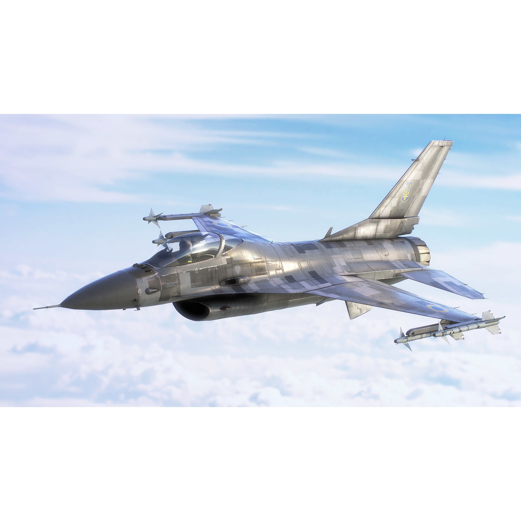 F-16 Fighting Falcon - Low-Poly Game-Ready 3D Model - View 14