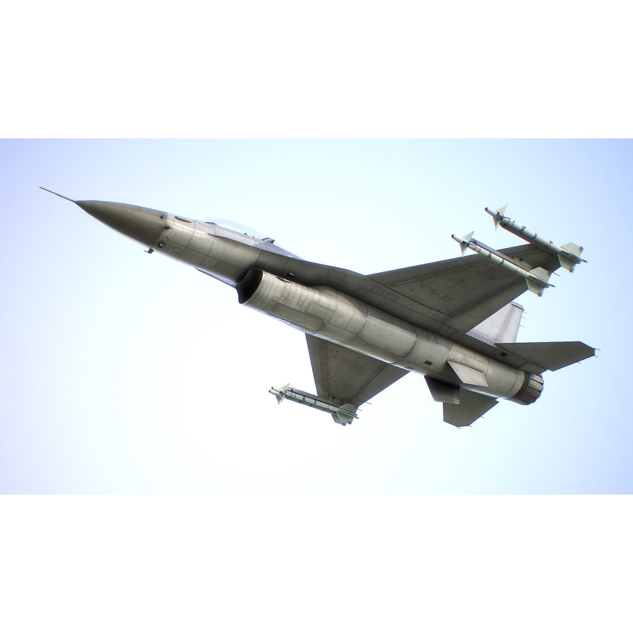 F-16 Fighting Falcon - Low-Poly Game-Ready 3D Model - View 15