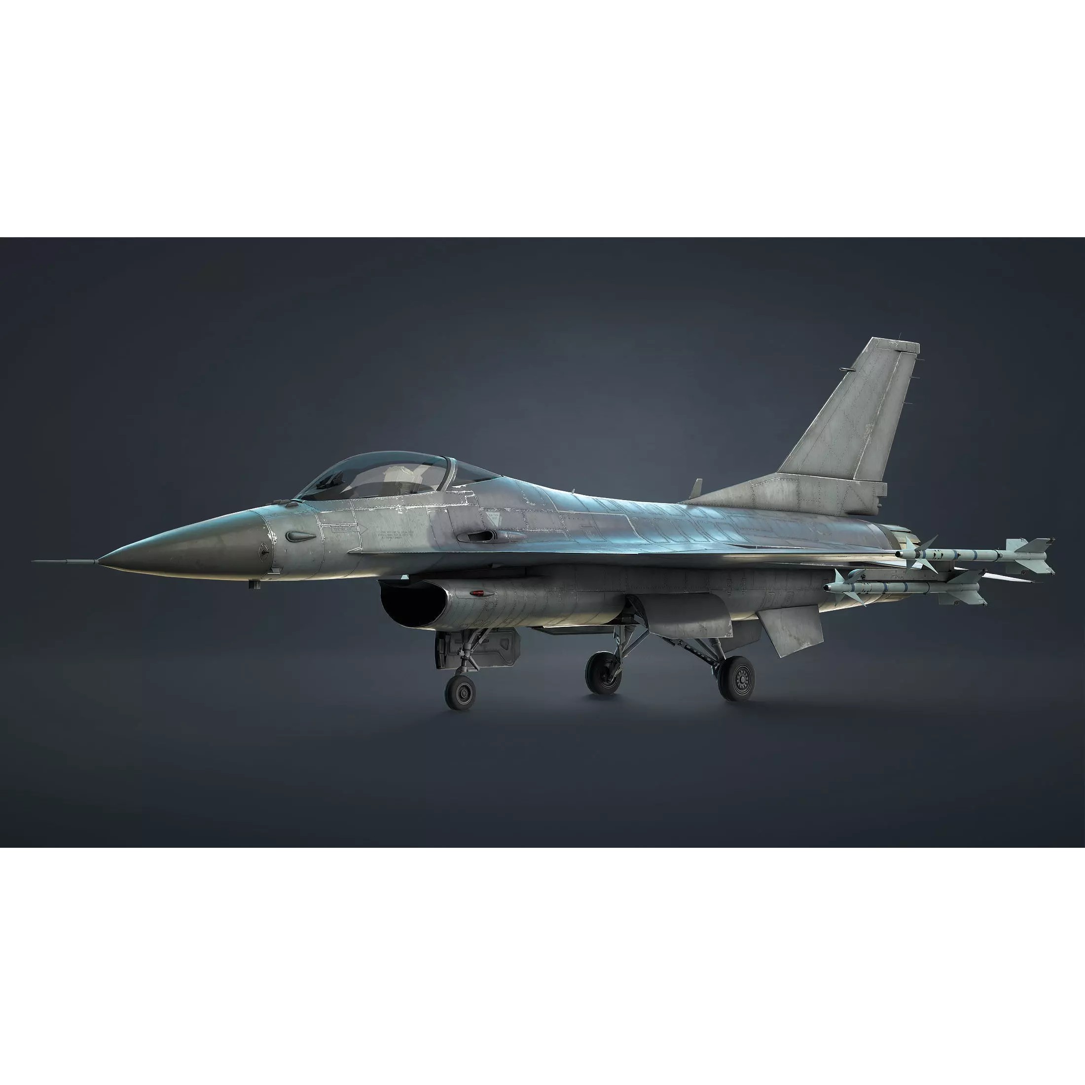 F-16 Fighting Falcon - Low-Poly Game-Ready 3D Model - View 2