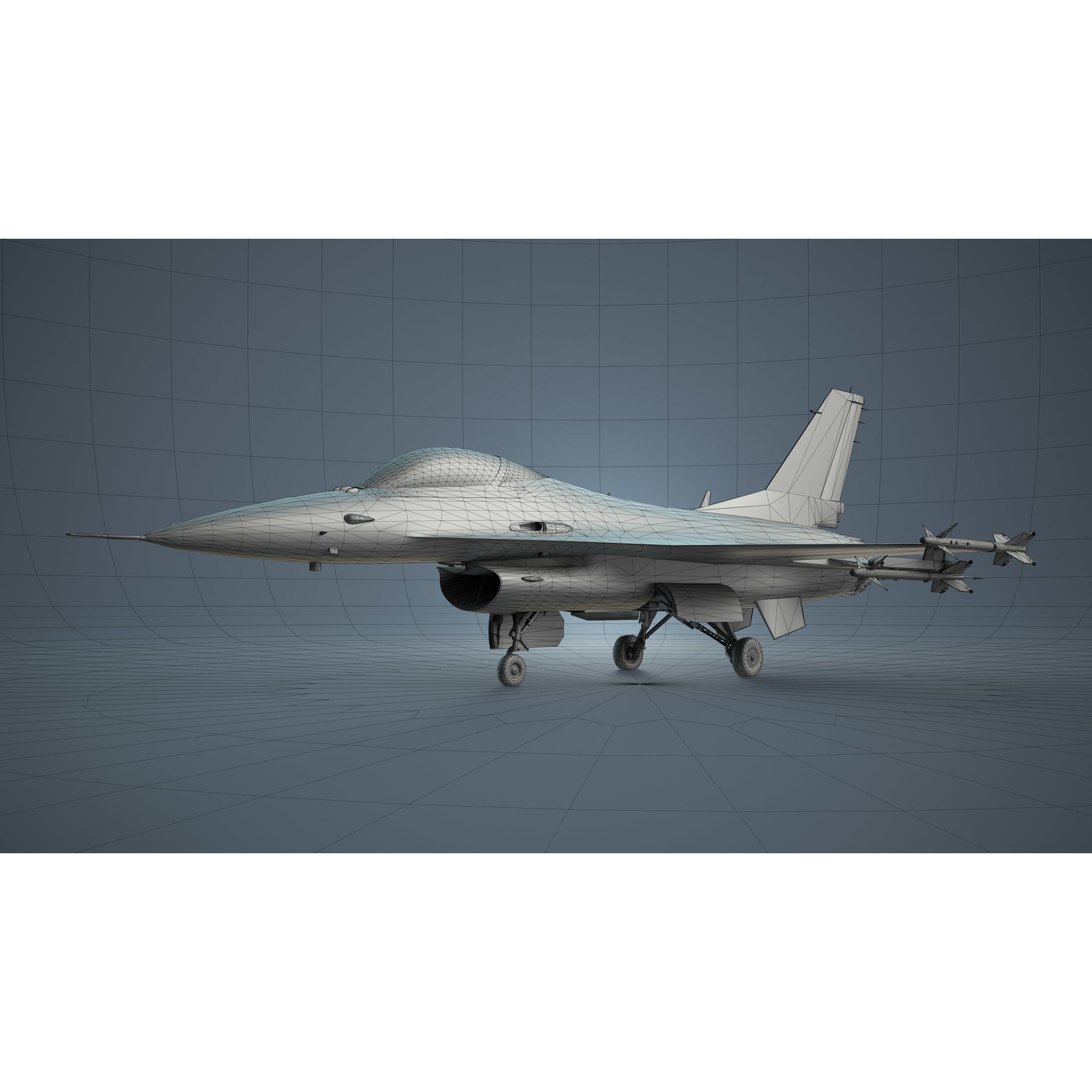 F-16 Fighting Falcon - Low-Poly Game-Ready 3D Model - View 20