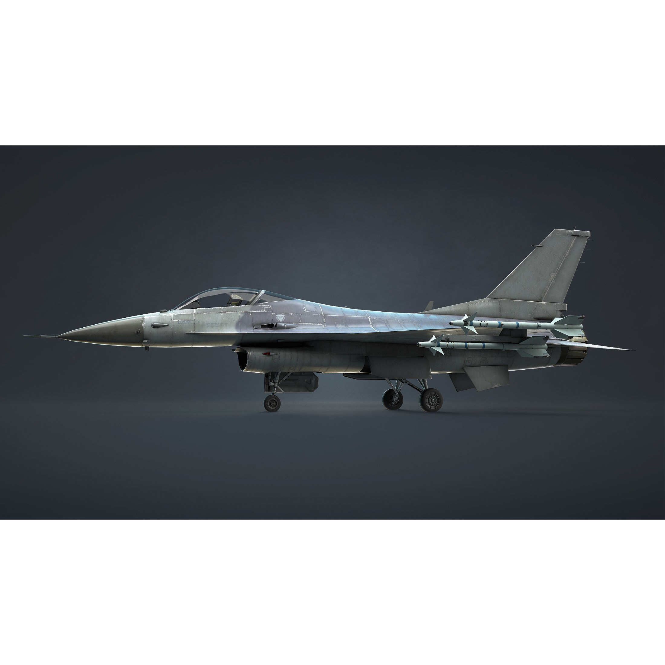 F-16 Fighting Falcon - Low-Poly Game-Ready 3D Model - View 3