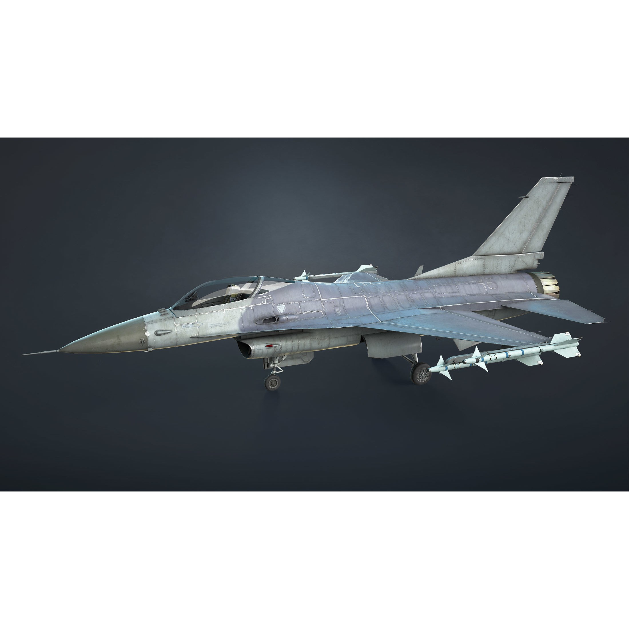 F-16 Fighting Falcon - Low-Poly Game-Ready 3D Model - View 4