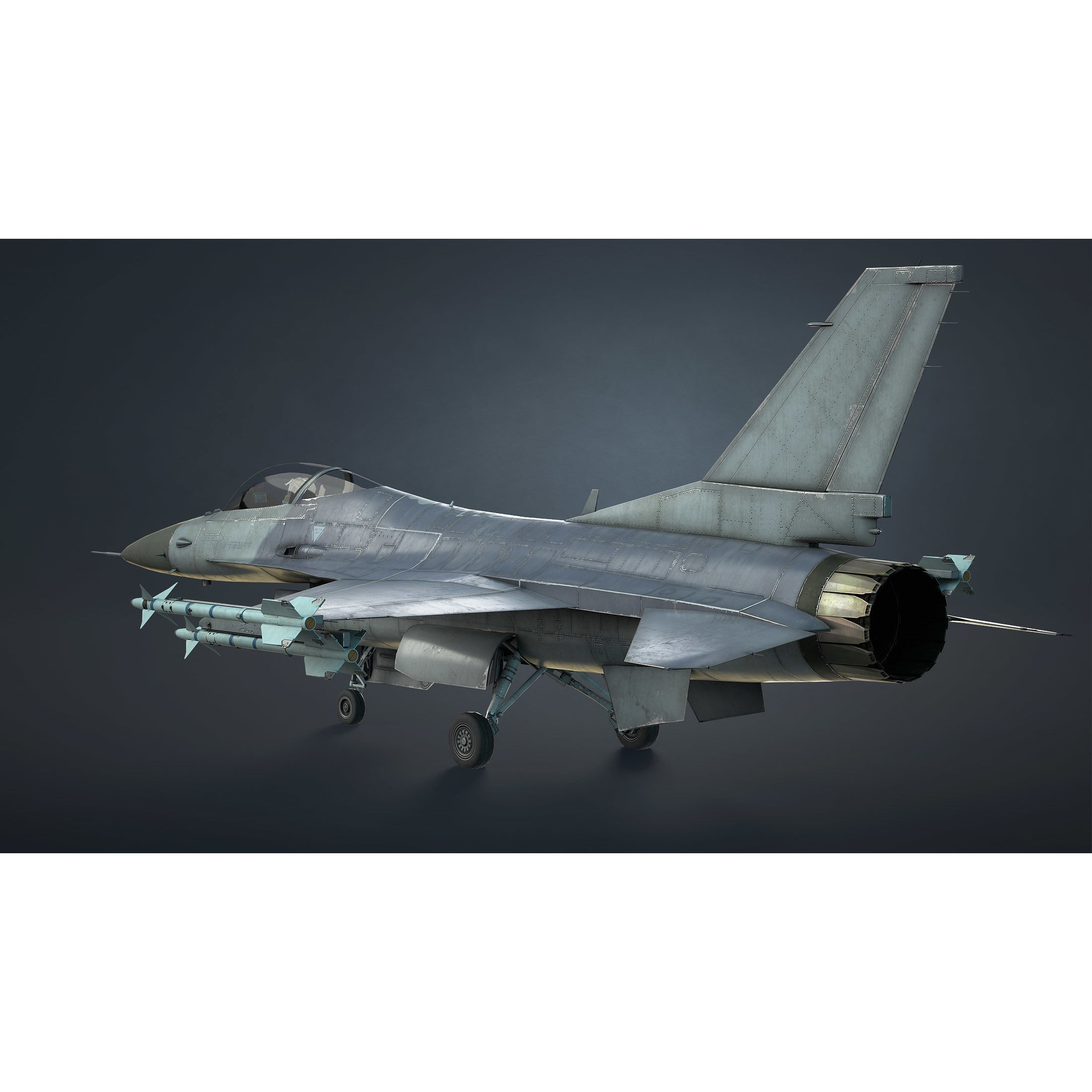 F-16 Fighting Falcon - Low-Poly Game-Ready 3D Model - View 5