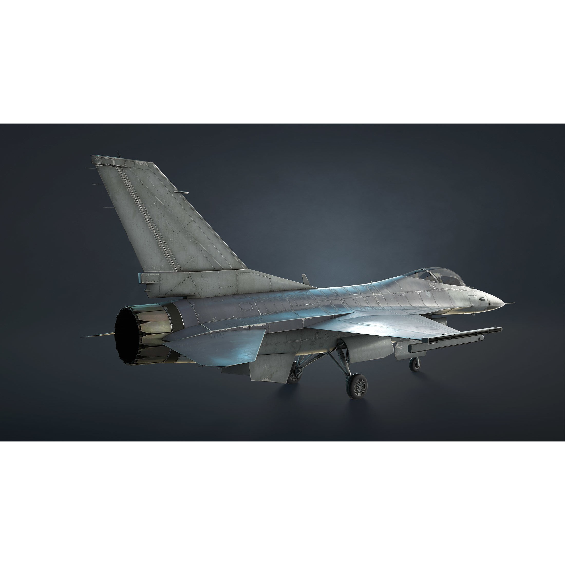 F-16 Fighting Falcon - Low-Poly Game-Ready 3D Model - View 6