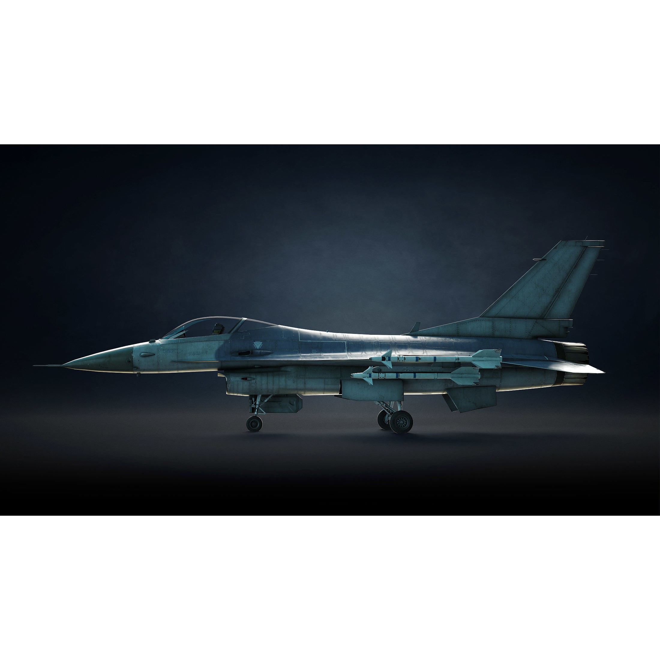 F-16 Fighting Falcon - Low-Poly Game-Ready 3D Model - View 7