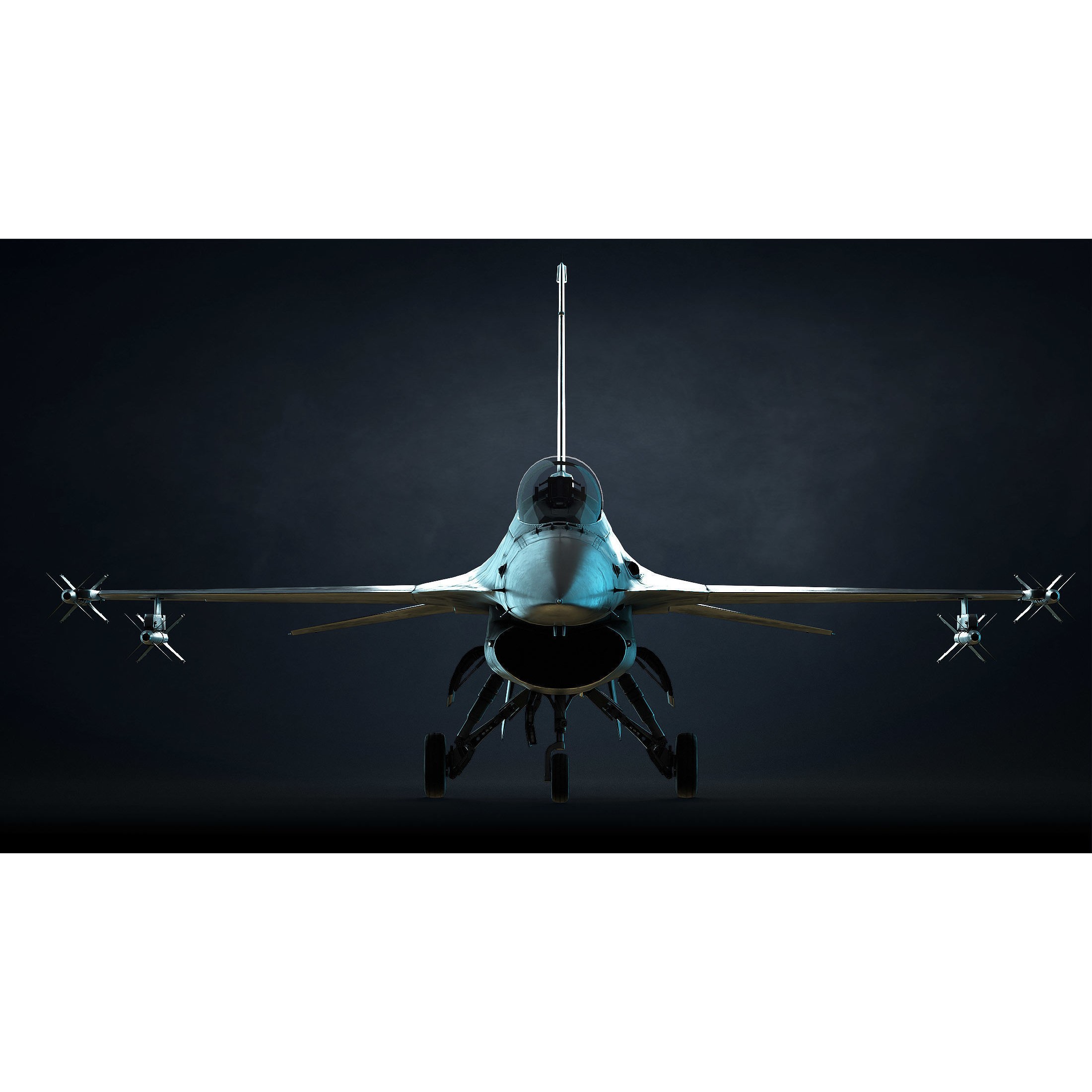 F-16 Fighting Falcon - Low-Poly Game-Ready 3D Model - View 8