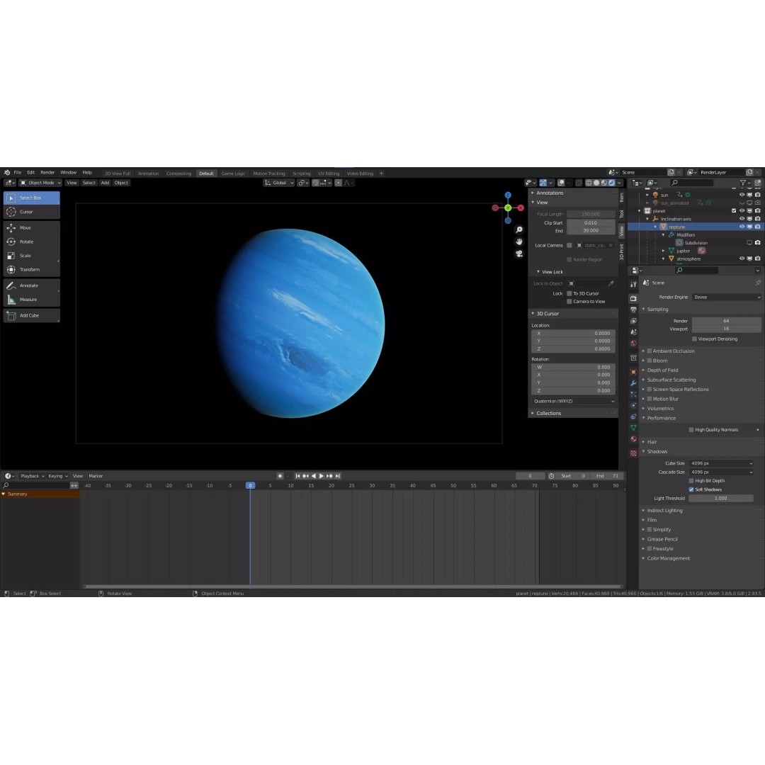 Neptune 3D Model – Photorealistic Low-Poly Asset, Blender, Unity - View 38