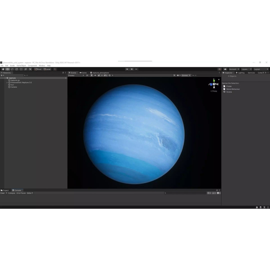 Neptune 3D Model – Photorealistic Low-Poly Asset, Blender, Unity - View 39