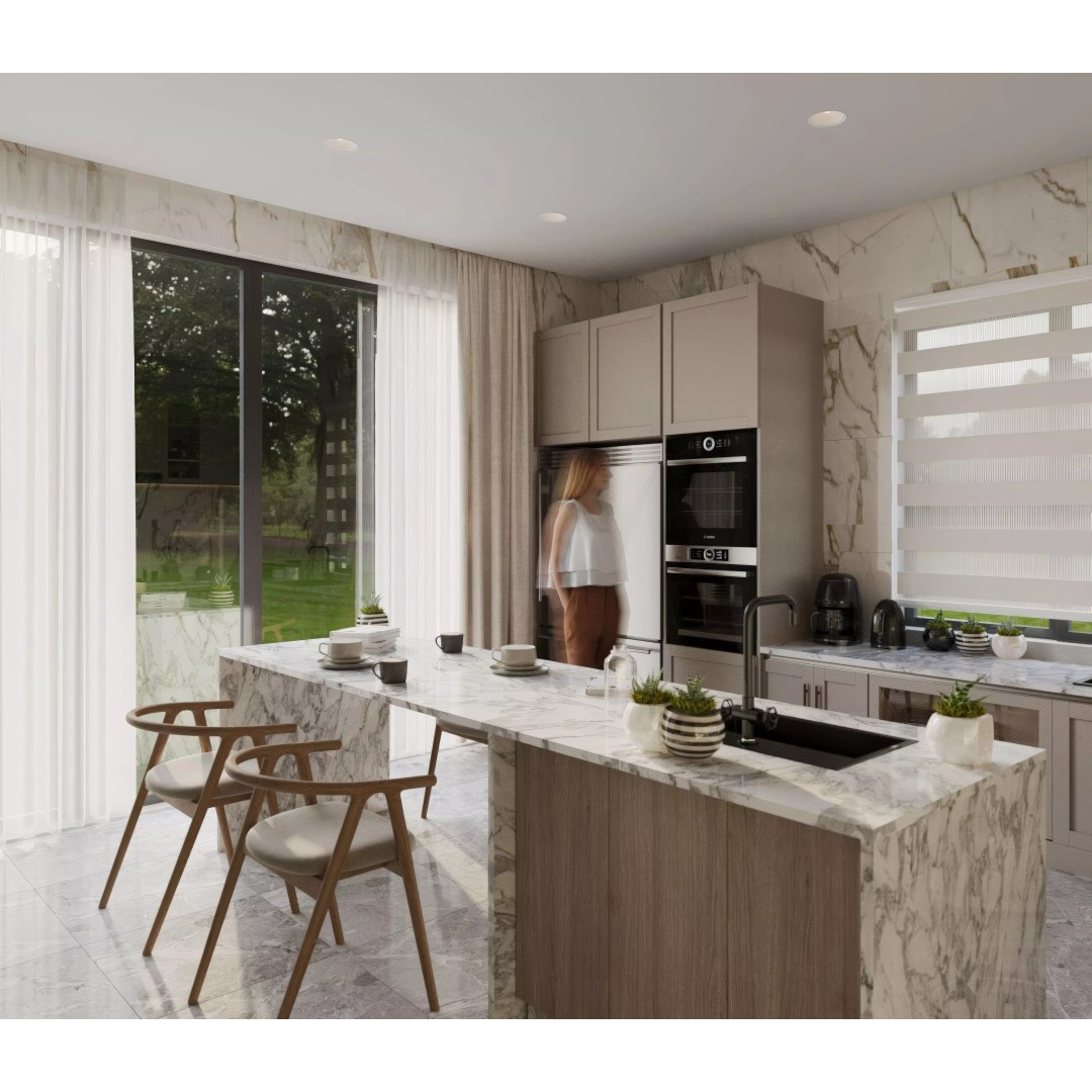 Modern Luxury Kitchen 3D Model – Minimalist Design with PBR Textures - View 2