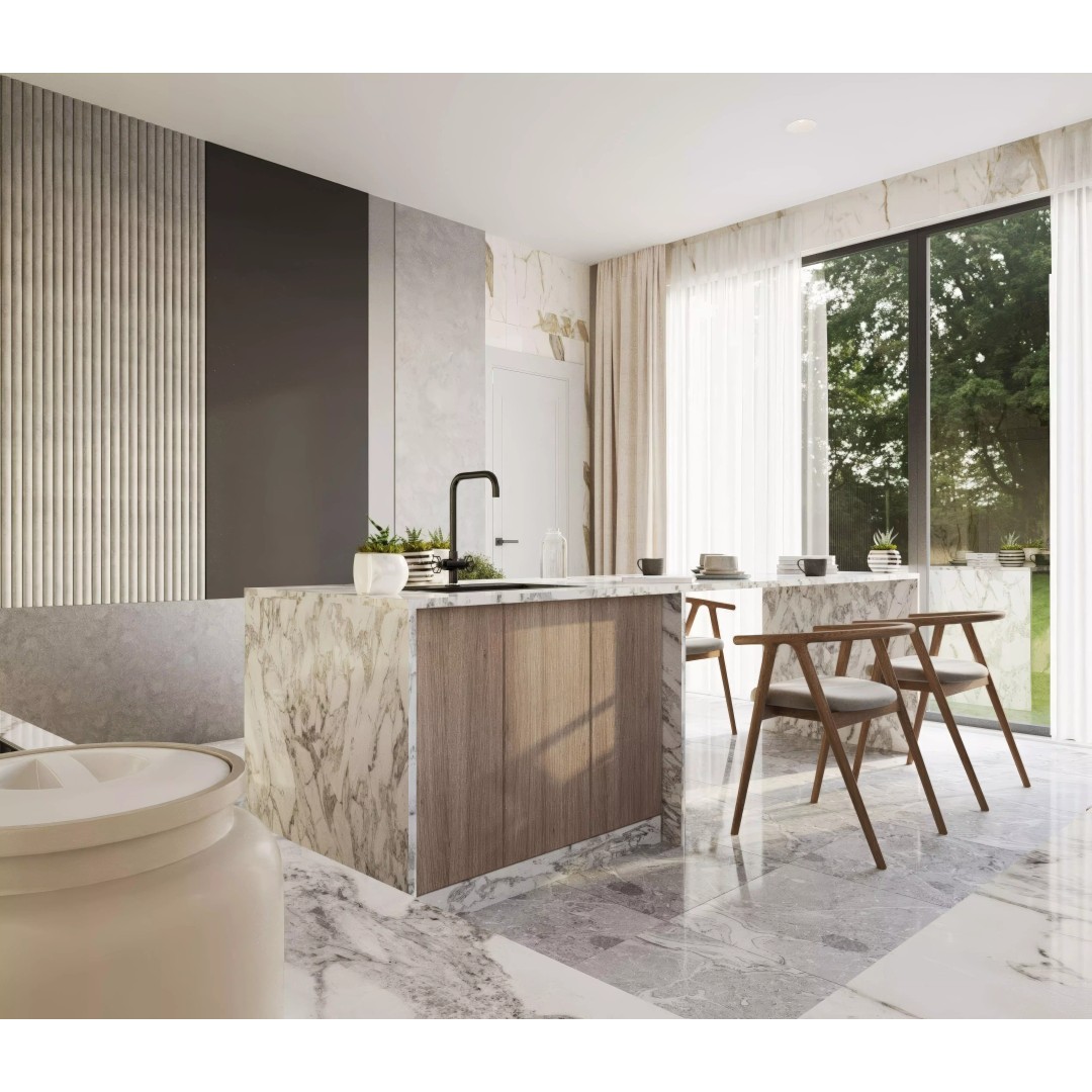 Modern Luxury Kitchen 3D Model – Minimalist Design with PBR Textures - View 4