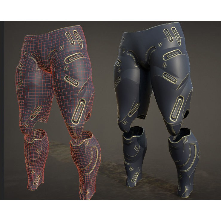 30 Sci-Fi Legs 3D Model – Low Poly Game Asset, 4K Textures, FBX, OBJ - View 12