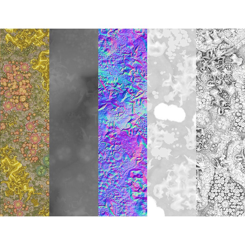 Coral Reef 3D Model – PBR Tileable Texture for Underwater Scenes - View 4