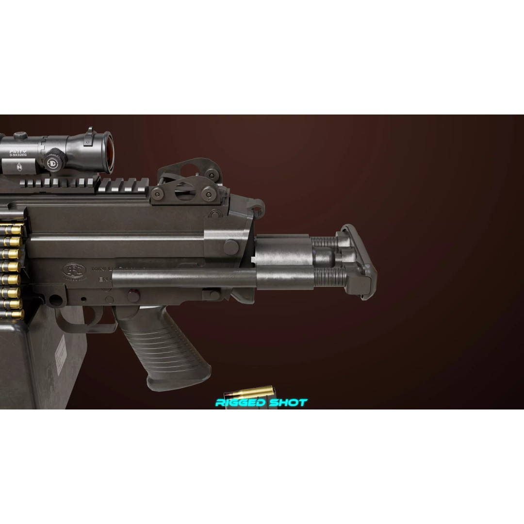 Machine Gun 16 3D Model – Low Poly PBR Game Asset, FBX - View 26