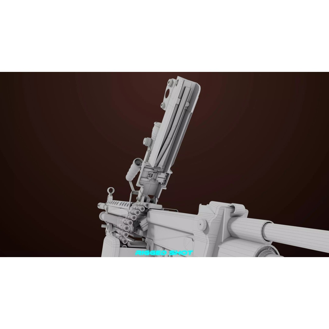 Machine Gun 16 3D Model – Low Poly PBR Game Asset, FBX - View 44