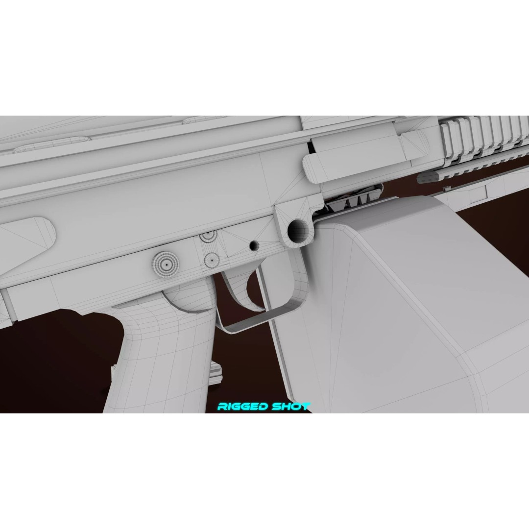 Machine Gun 16 3D Model – Low Poly PBR Game Asset, FBX - View 47