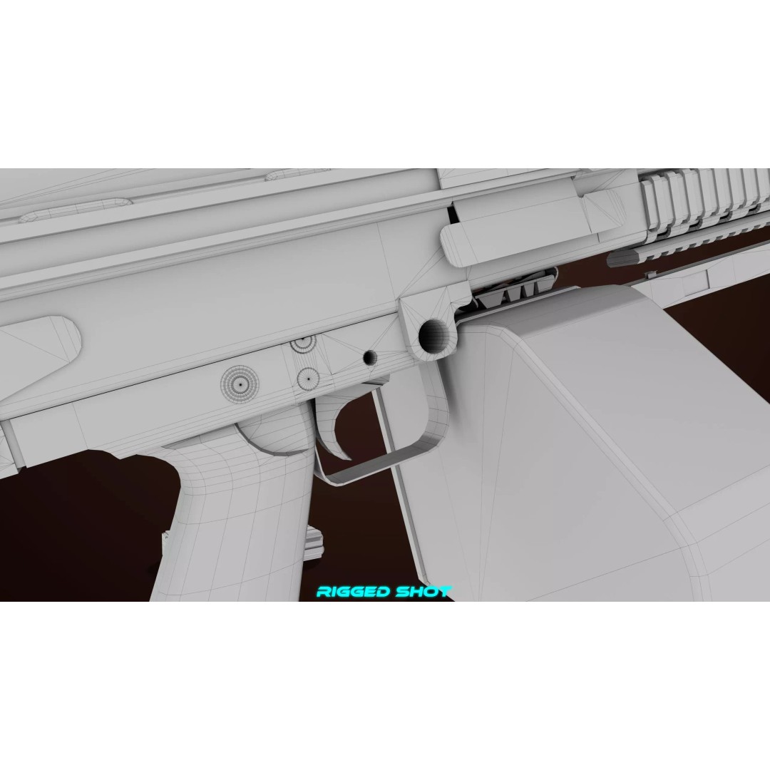 Machine Gun 16 3D Model – Low Poly PBR Game Asset, FBX - View 48