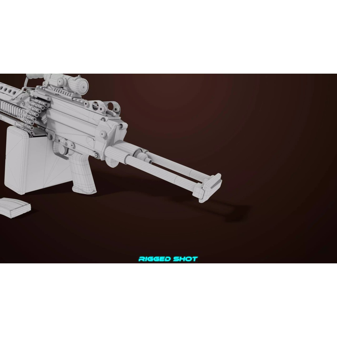 Machine Gun 16 3D Model – Low Poly PBR Game Asset, FBX - View 50