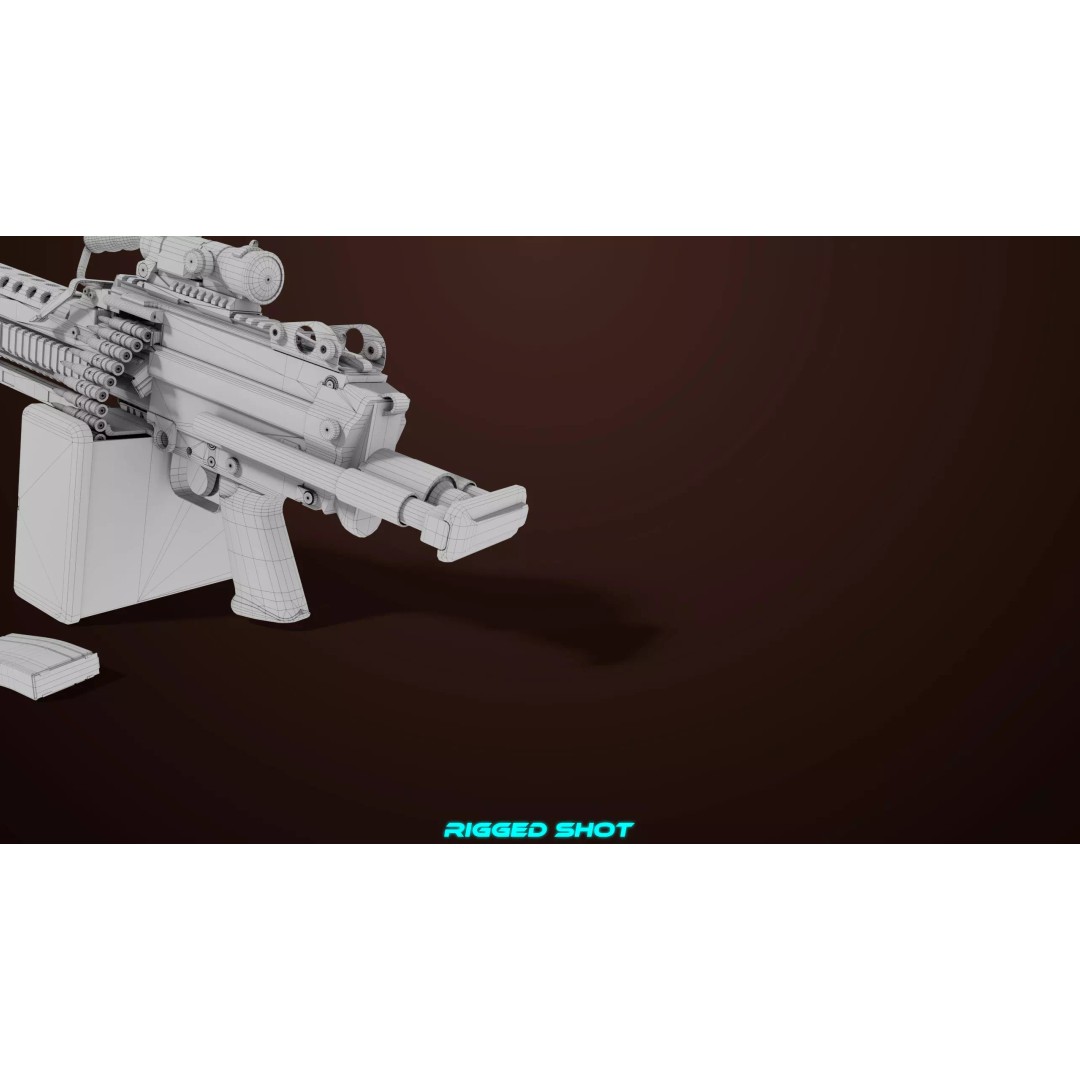 Machine Gun 16 3D Model – Low Poly PBR Game Asset, FBX - View 51
