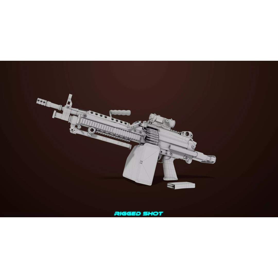 Machine Gun 16 3D Model – Low Poly PBR Game Asset, FBX - View 52