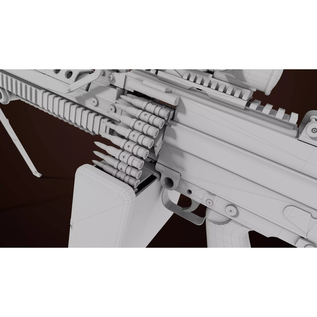 Machine Gun 16 3D Model – Low Poly PBR Game Asset, FBX - View 55