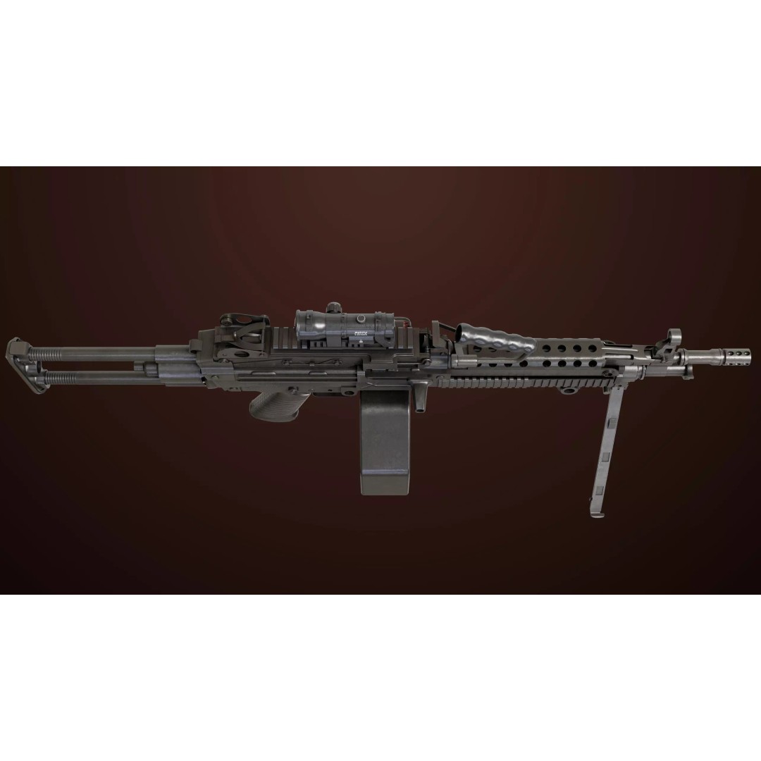 Machine Gun 16 3D Model – Low Poly PBR Game Asset, FBX - View 9