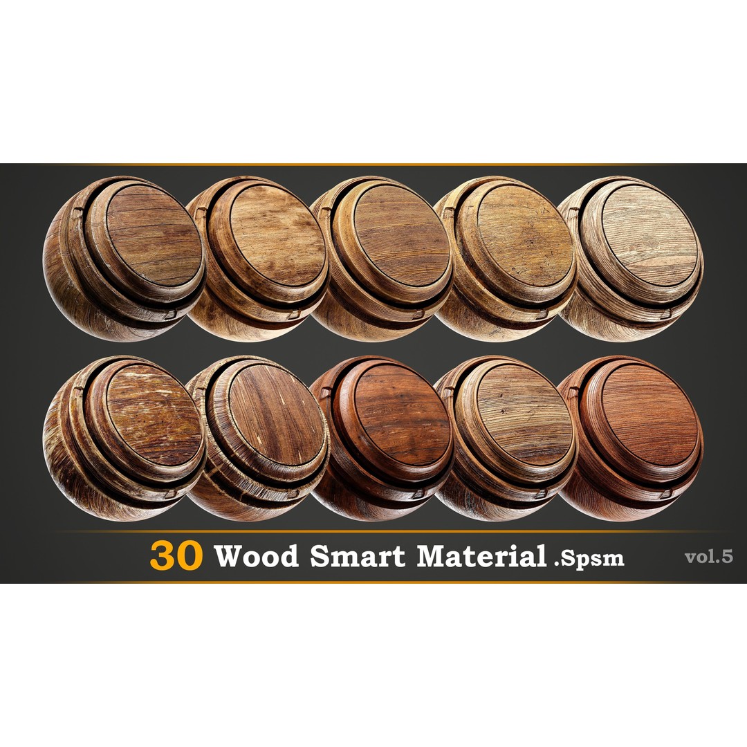 Wood Smart Material Collection – 30 High-Quality Textures for Substance Painter - View 3