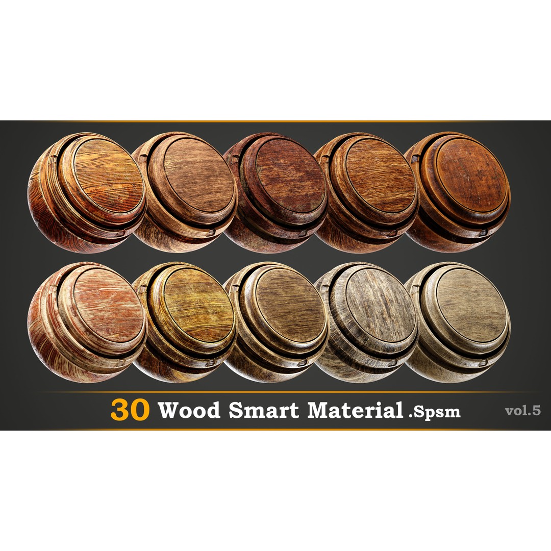 Wood Smart Material Collection – 30 High-Quality Textures for Substance Painter - View 5