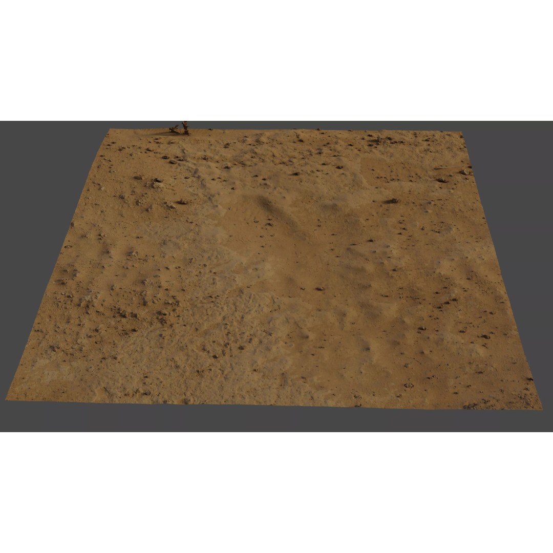Mars Gravel and Sand 3D Model – High Detail Terrain Asset, FBX - View 2