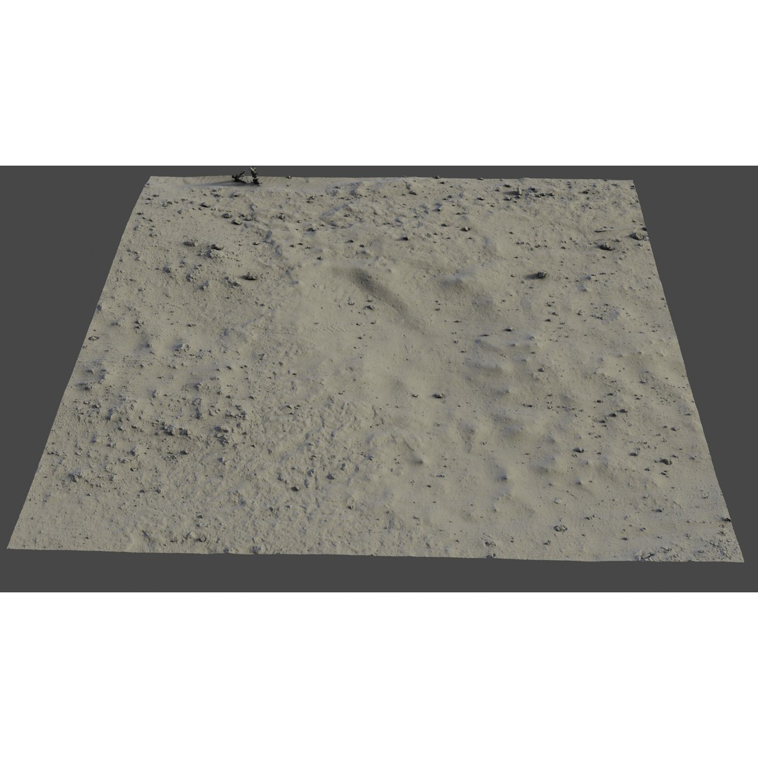 Mars Gravel and Sand 3D Model – High Detail Terrain Asset, FBX - View 3