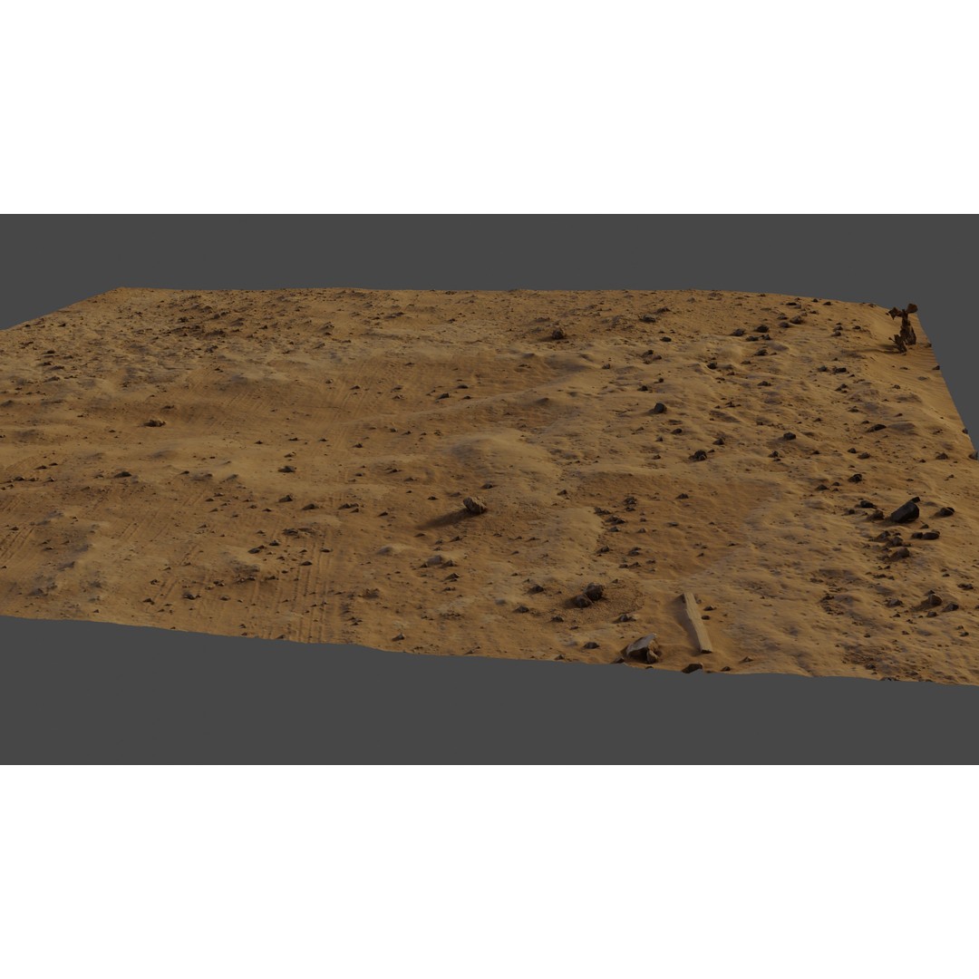 Mars Gravel and Sand 3D Model – High Detail Terrain Asset, FBX - View 9