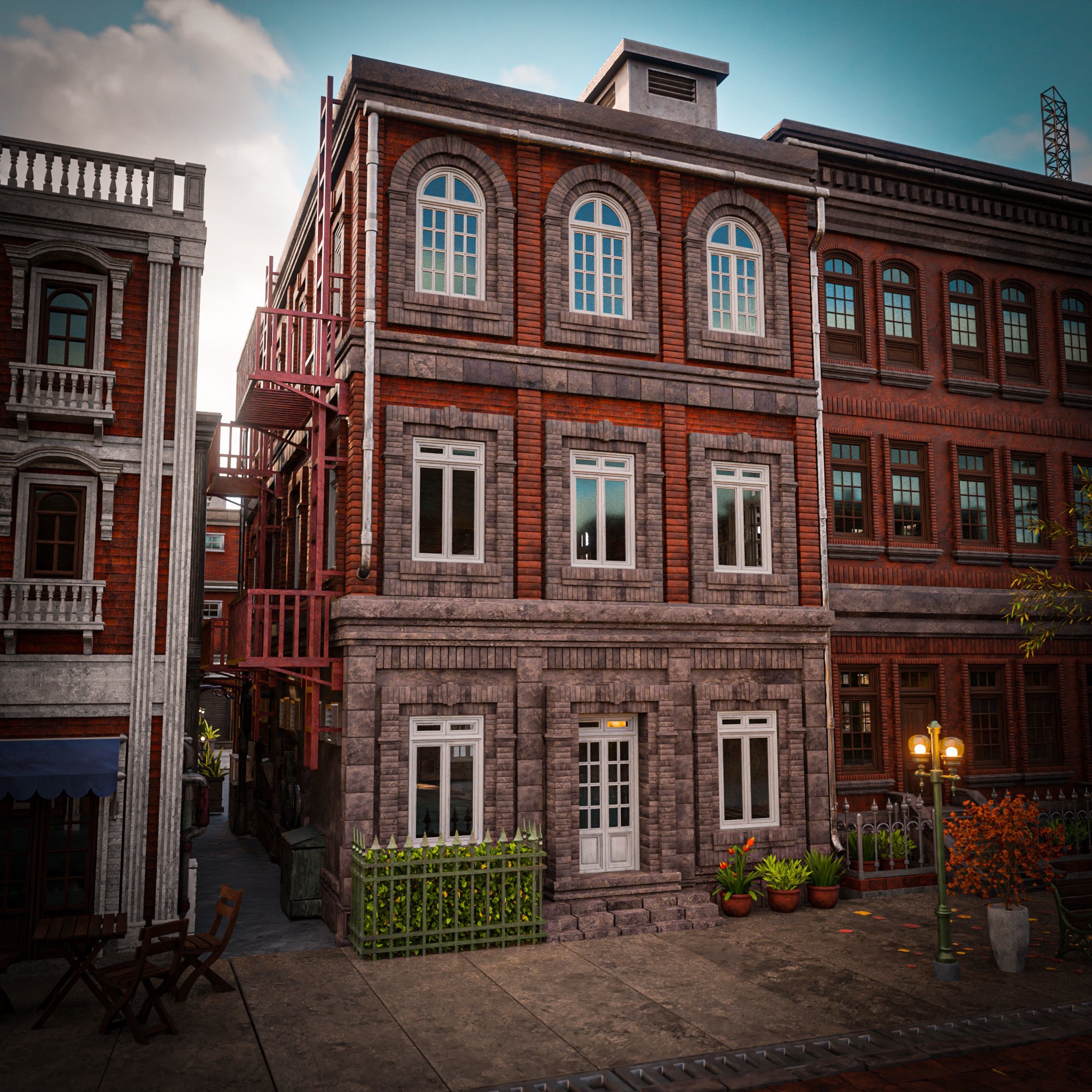 Urban City Scene - Low-Poly Game-Ready 3D Model - View 15