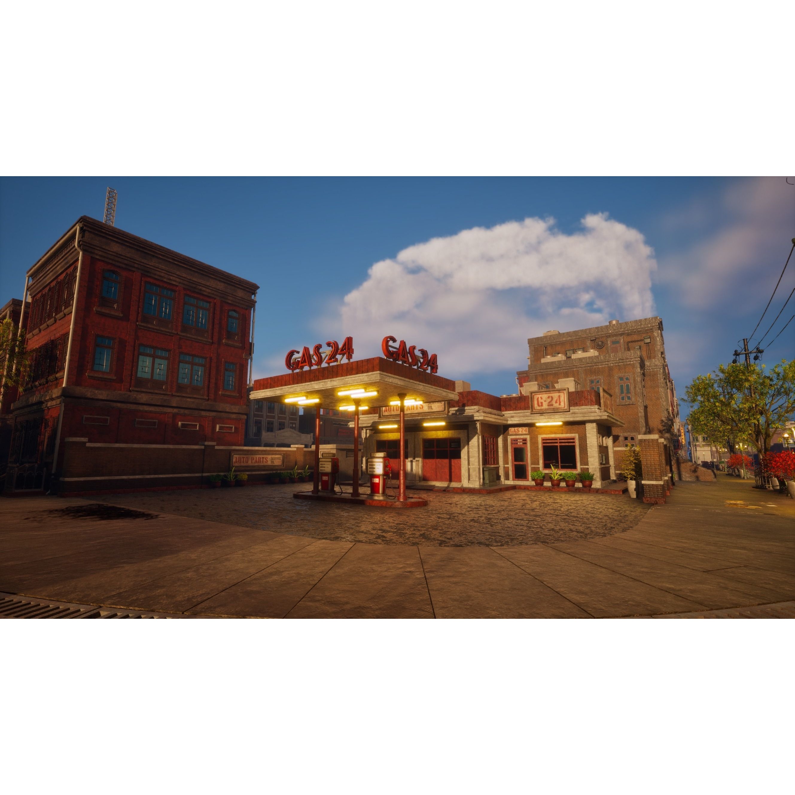 Urban City Scene - Low-Poly Game-Ready 3D Model - View 32