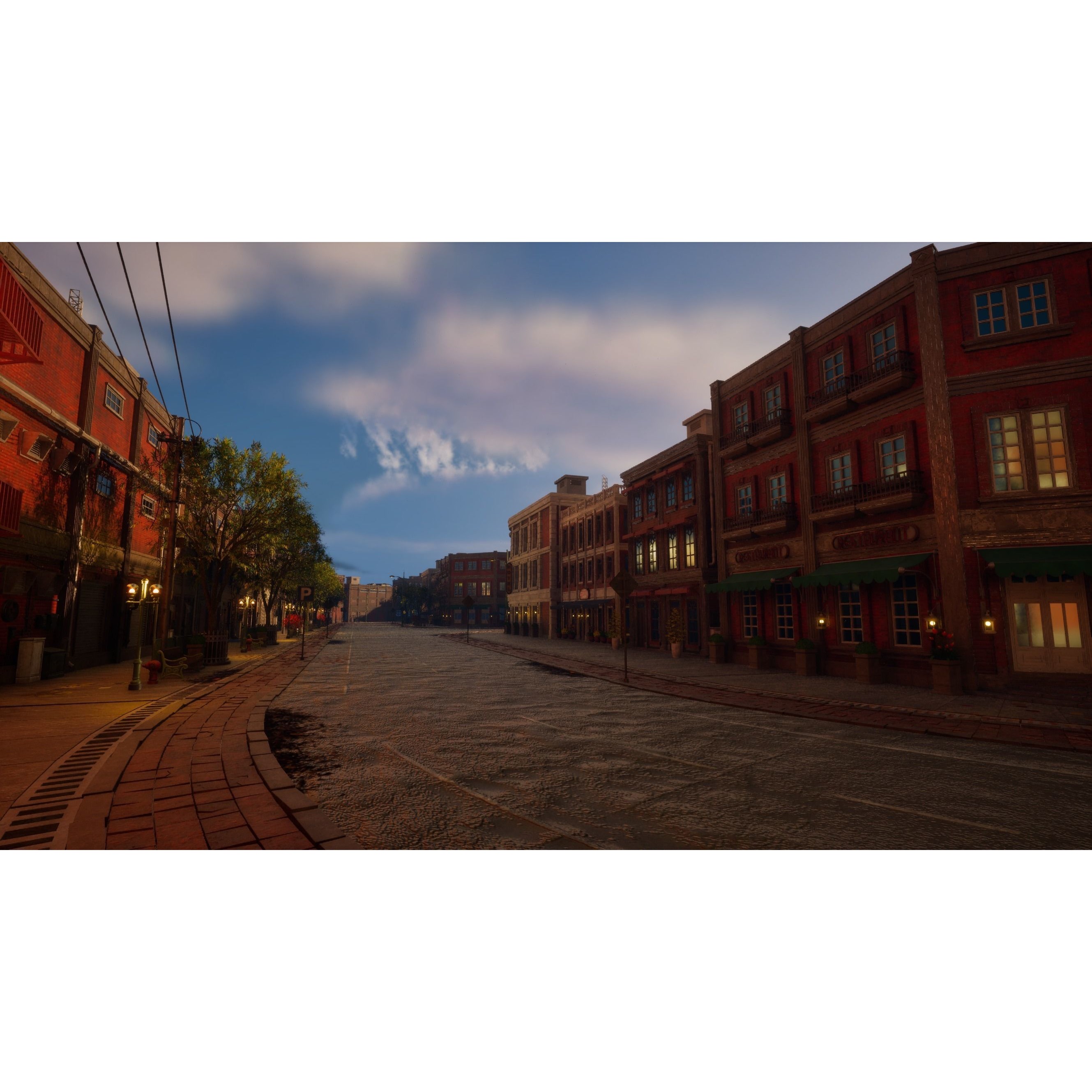 Urban City Scene - Low-Poly Game-Ready 3D Model - View 35