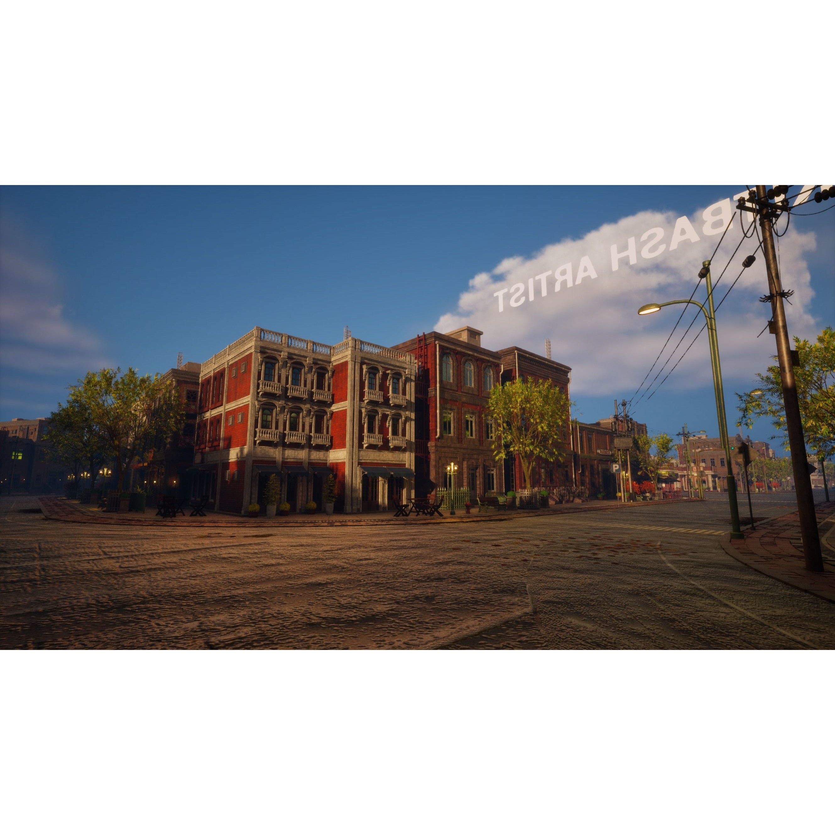 Urban City Scene - Low-Poly Game-Ready 3D Model - View 37