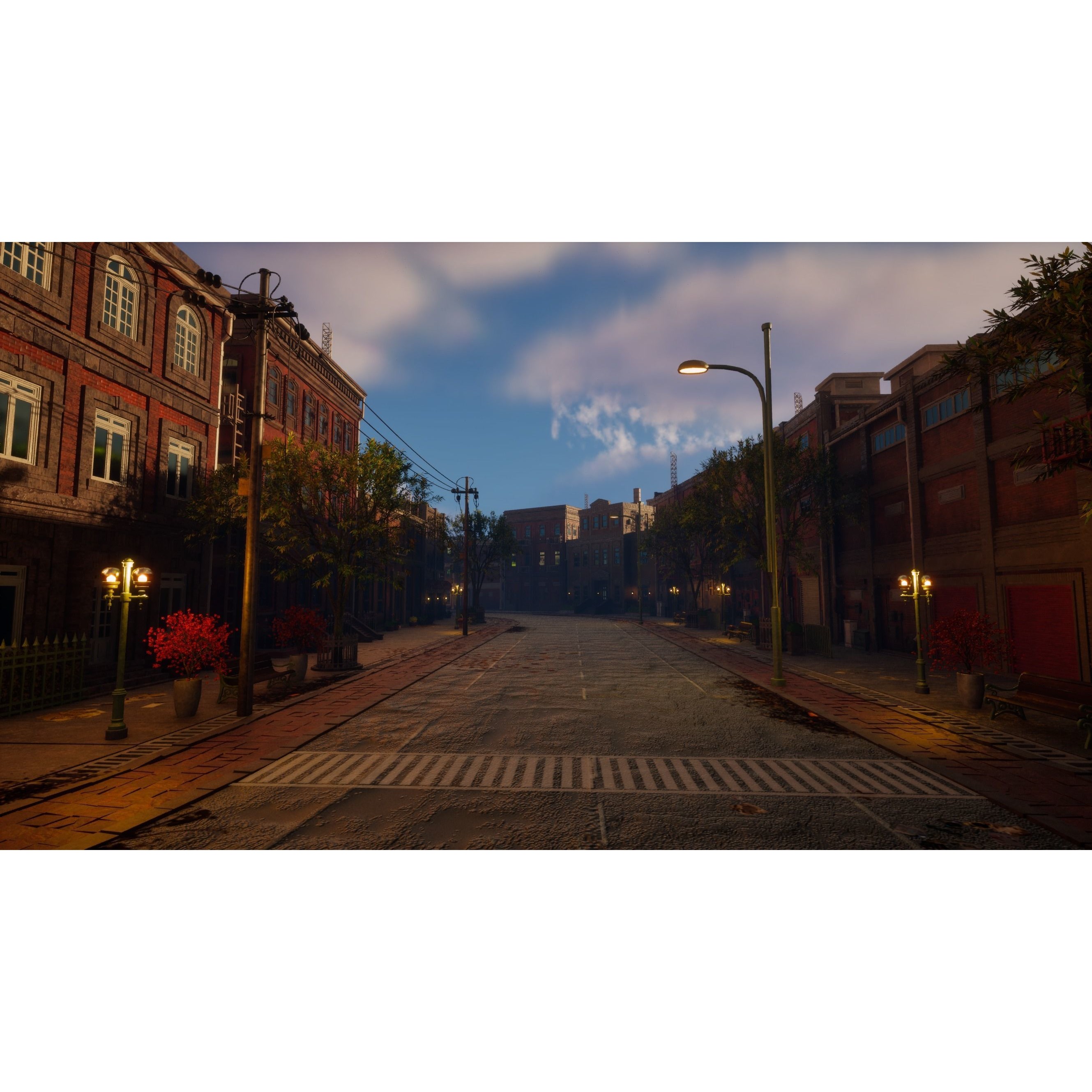 Urban City Scene - Low-Poly Game-Ready 3D Model - View 38