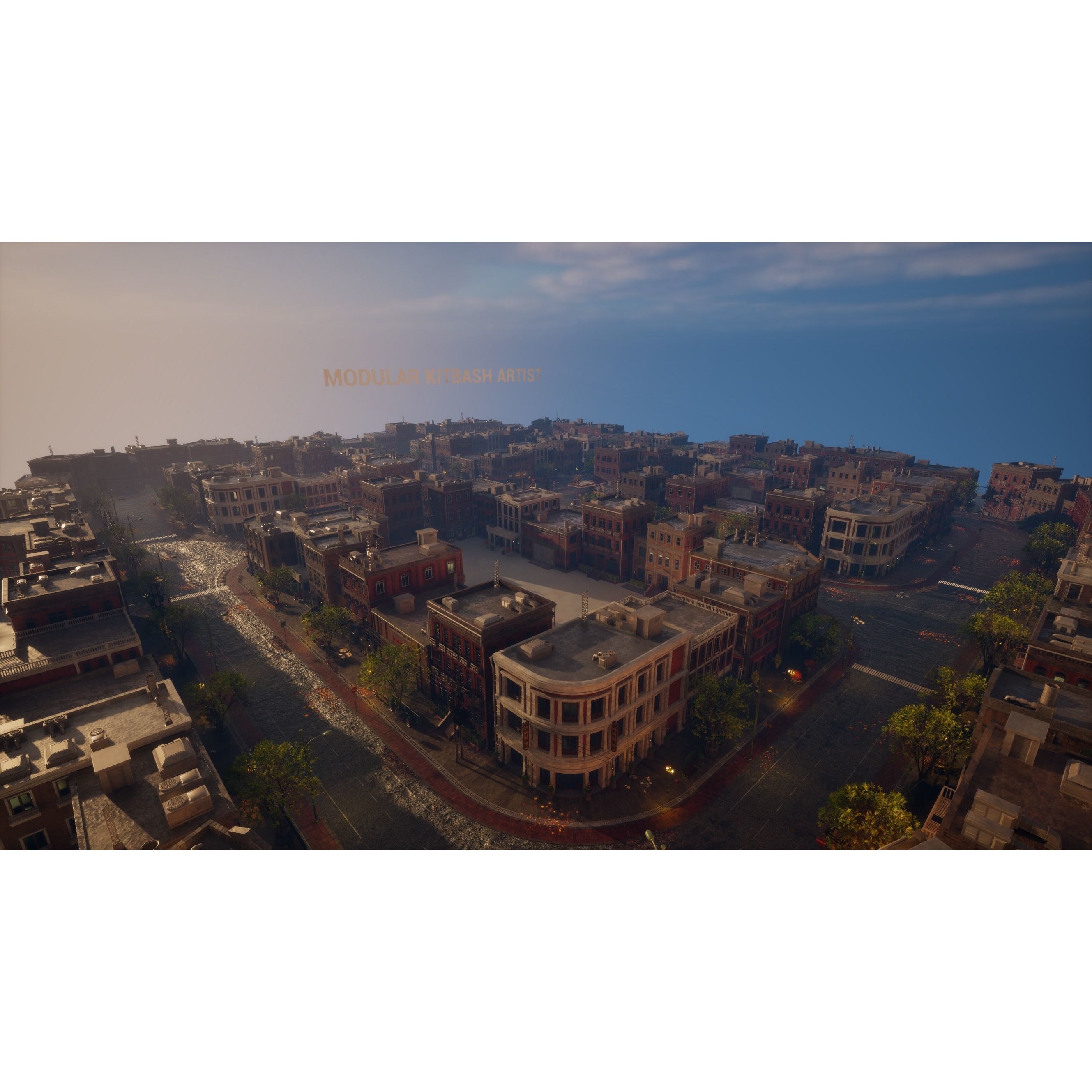 Urban City Scene - Low-Poly Game-Ready 3D Model - View 42