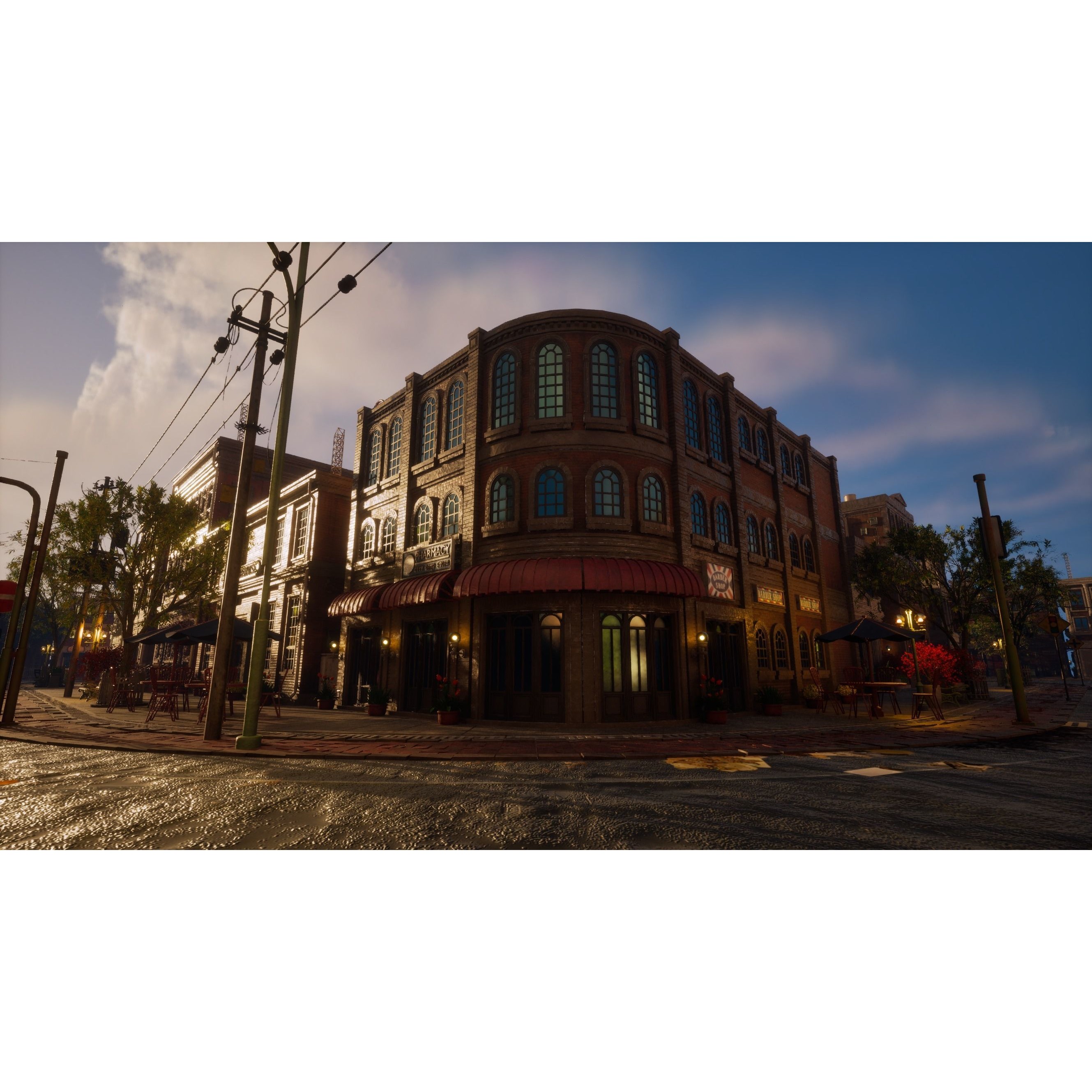 Urban City Scene - Low-Poly Game-Ready 3D Model - View 44