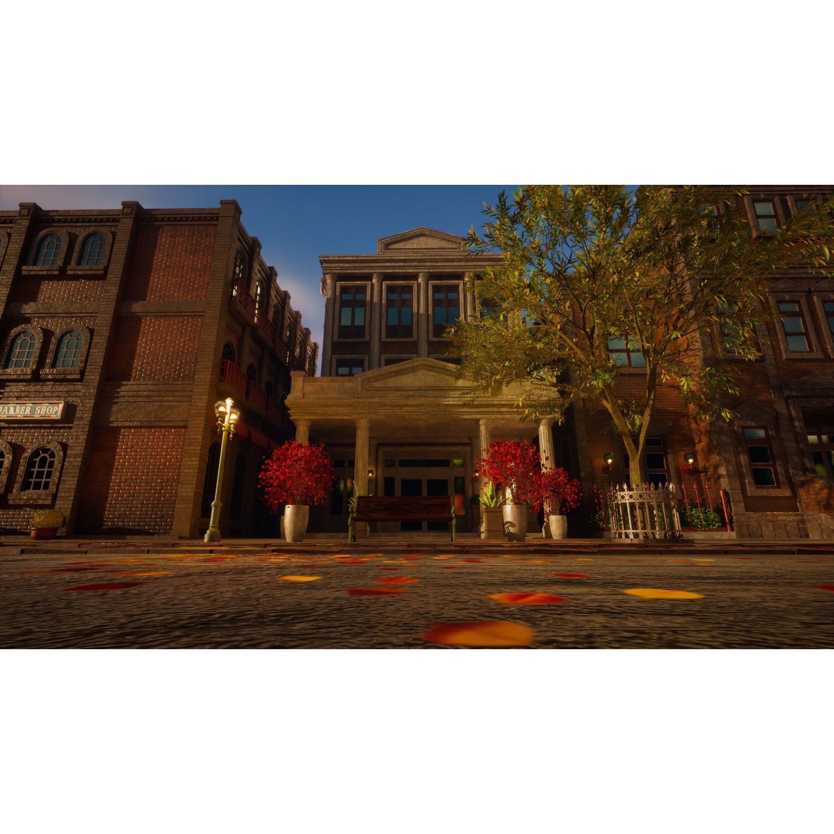 Urban City Scene - Low-Poly Game-Ready 3D Model - View 45